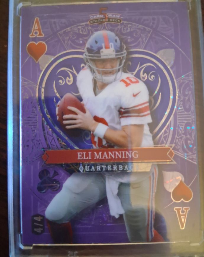 2024 Wild Card 5 Card Draw Ace of Hearts Eli Manning — front