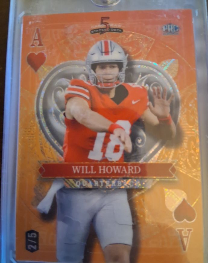 2024 Wild Card 5 Card Draw Stacked Deck #Ace of Hearts Will Howard — front