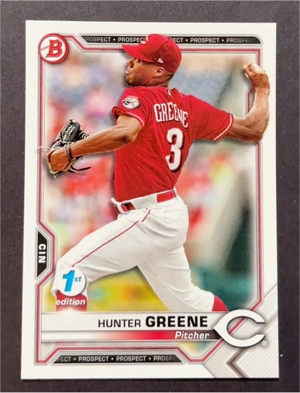 2021 Bowman #BP-127 Hunter Greene — front