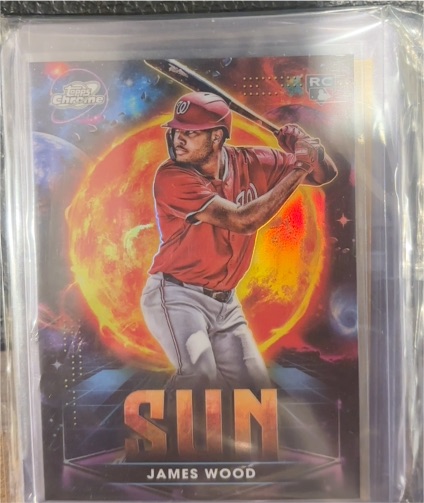 2025 Topps Chrome Cosmic #PPS7 James Wood Planetary Pursuit Sun Rookie Card — front