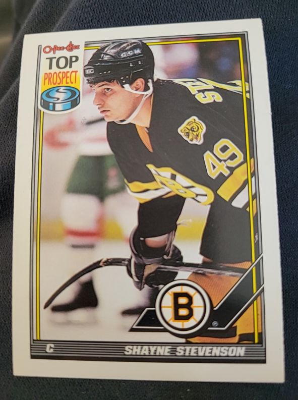 1991-92 O-Pee-Chee #121 Shayne Stevenson Boston Bruins — front