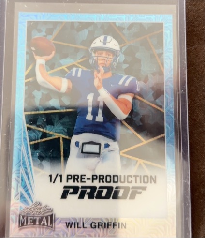 2024 Leaf Metal Collective Football 1/1 Pre Production Proof Will Griffin — front
