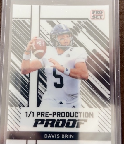 2024 Leaf Football 1/1 Pre Production Proof Davis Brin — front