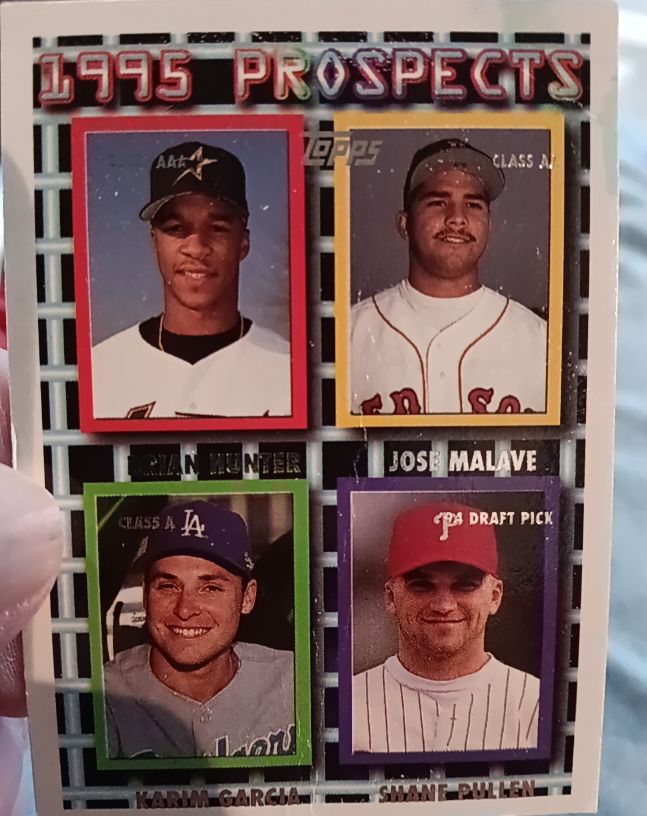 1995 Topps #237 Brian Hunter / Jose Malave / Karim Garcia / Shane Pullen — front