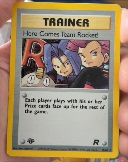1999 Pokémon Team Rocket #15 Here Comes Team Rocket! — front