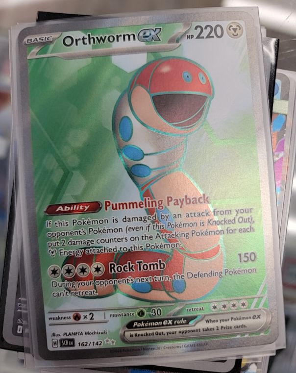 2023 Pokémon Scarlet & Violet Stellar Crown #162/142 Orthworm ex — front