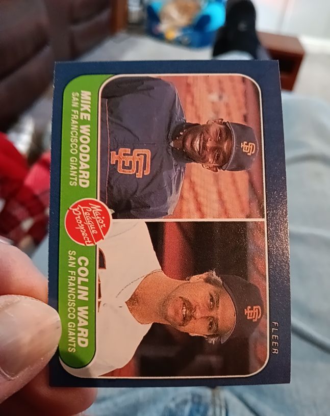 1986 Fleer #645 Mike Woodard/Colin Ward — front