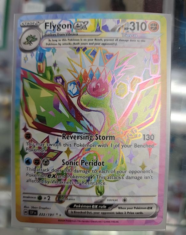 2024 Pokemon SV08: Surging Sparks #222/191 Flygon ex — front