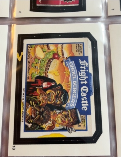 2004 Topps Wacky Packages All New Series 1 #18 Fright Castle Ghoul Burgers — front