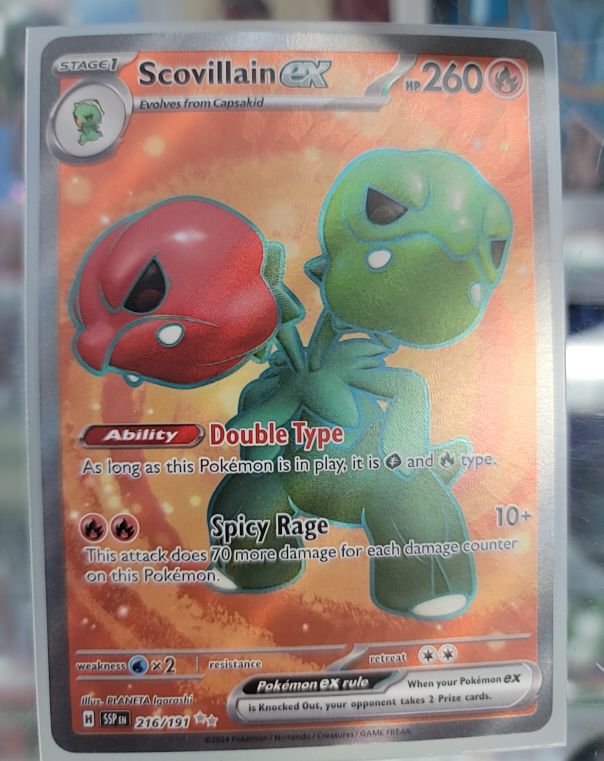 2024 Pokémon SV08 Surging Sparks #216/191 Scovillain EX — front