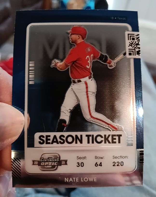 2021 Panini Contenders Optic Season Ticket #13 Nate Lowe — front