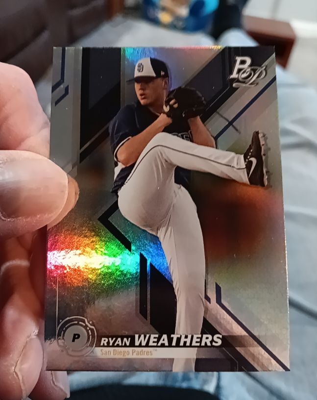 2019 Bowman Platinum Top Prospects #TOP-95 Ryan Weathers — front