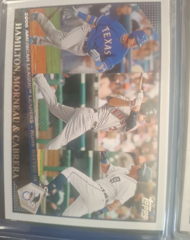 2009 Topps #176 Josh Hamilton / Justin Morneau / Miguel Cabrera — front