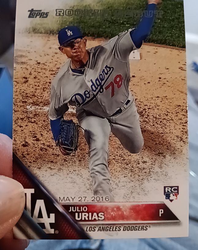 2016 Topps Update #US136 Julio Urias Rookie Debut — front
