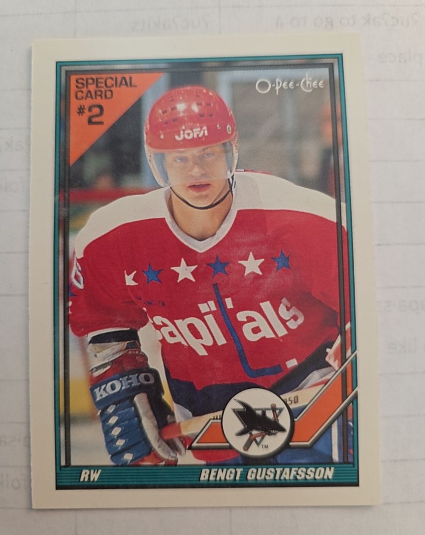 1991-92 O-Pee-Chee #2S Bengt Gustafsson — front