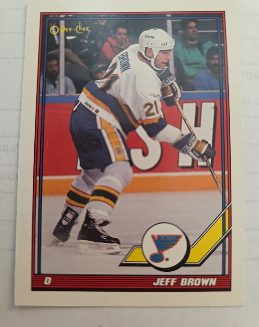 1991-92 O-Pee-Chee #222 Jeff Brown — front