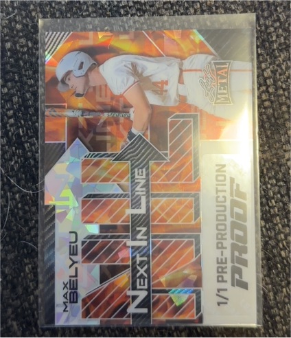 2025 Leaf Metal #Max Belyeu 1/1 Pre Production Proof — front