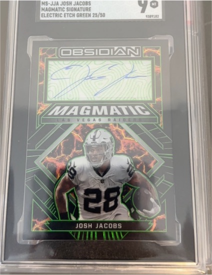 2022 Panini Obsidian Magmatic Signatures #MS-JJA Josh Jacobs — front