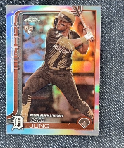 2025 Topps Chrome #225 Jace Jung Sepia Refractor Rookie Card — front