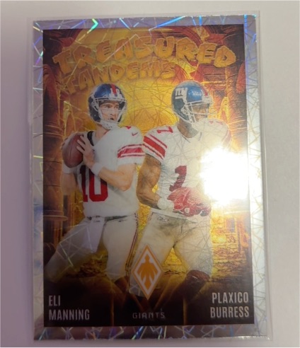 2024 Panini Phoenix #TT-NYG Eli Manning / Plaxico Burress Treasured Tandems — front