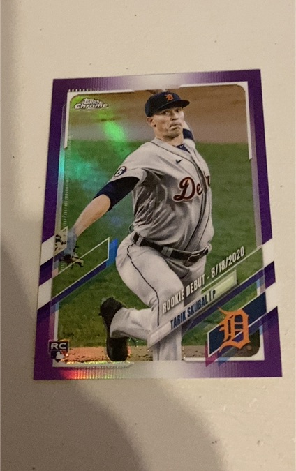 2021 Topps Chrome Update #USC82 Tarik Skubal Rookie Debut Purple Refractor — front