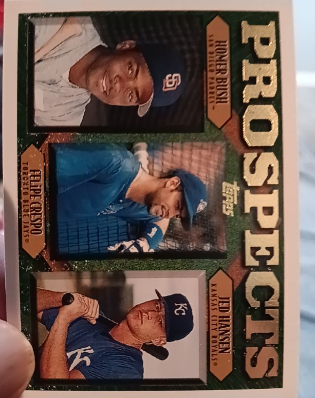 1997 Topps #203 Homer Bush/Felipe Crespo/Jed Hansen — front