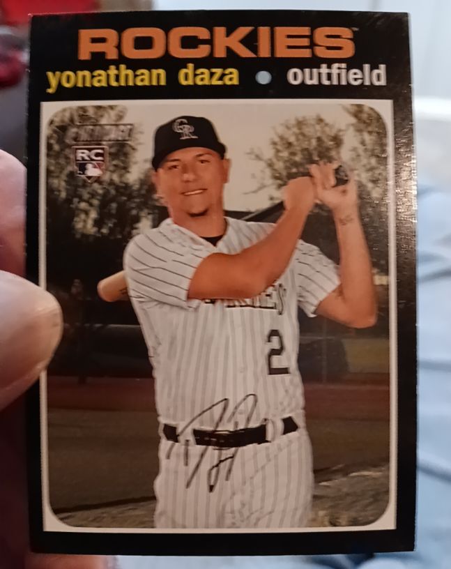 2020 Topps Heritage High Number #705 Yonathan Daza — front