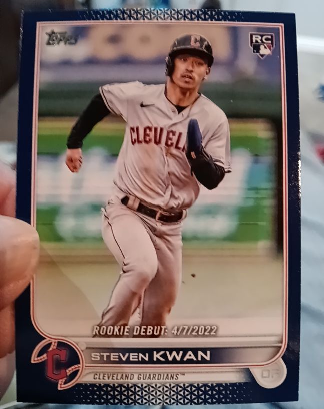 2022 Topps Update #US54 Steven Kwan Rookie Debut Cleveland Guardians — front