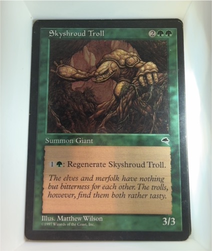 1997 Magic: The Gathering Skyshroud Troll — front