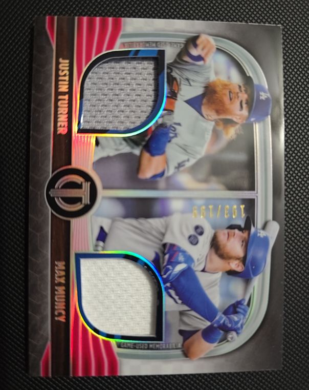 2022 Topps Tribute Dual Relics #DR2-TM Justin Turner Max Muncy — front