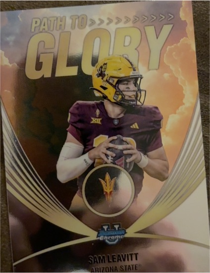 2025 Bowman Chrome University #PG-7 Sam Leavitt Path to Glory — front