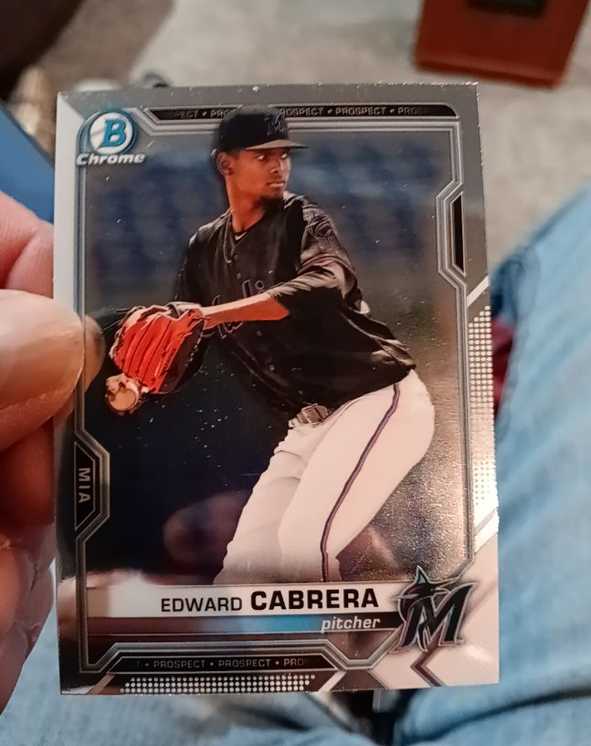 2021 Bowman Chrome #BCP-141 Edward Cabrera — front