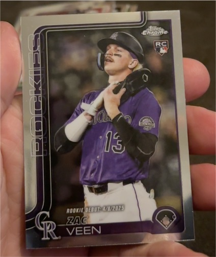 2025 Topps Chrome Update #US2 Zac Veen Rookie Debut — front