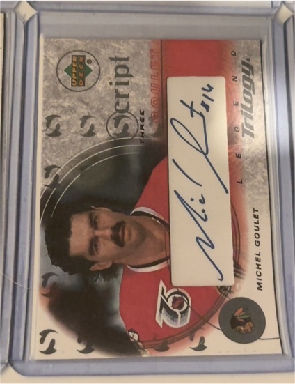 2003-04 Upper Deck Trilogy Script Three Autograph #S3-MG Michel Goulet — front