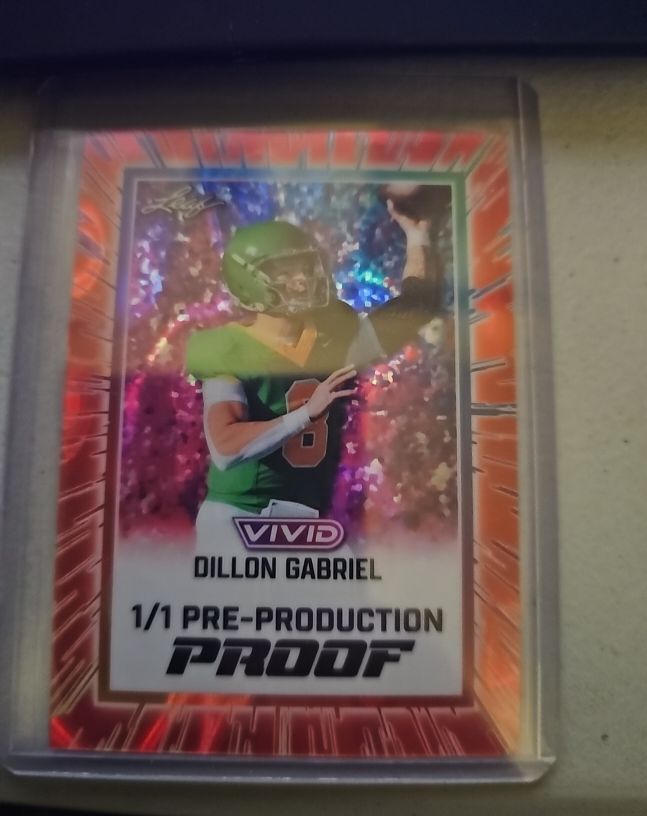 2025 Leaf Vivid #Dillon Gabriel 1/1 Pre-Production Proof — front