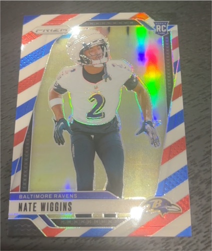 2024 Panini Prizm #380 Nate Wiggins Red White and Blue — front