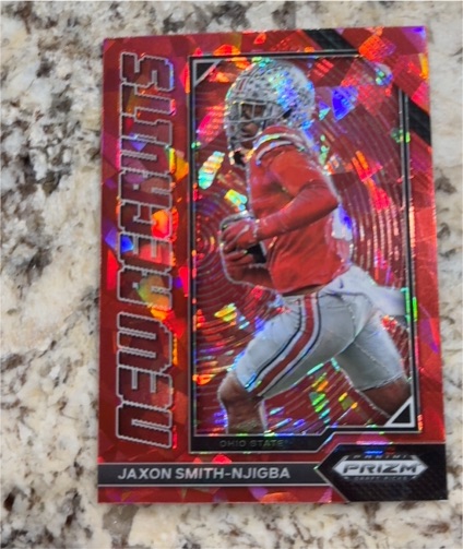 2023 Panini Prizm Draft Picks #NR-4 Jaxon Smith-Njigba New Recruits Red Ice — front