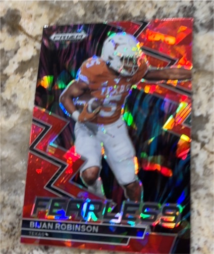 2023 Panini Prizm Draft Picks #F-3 Bijan Robinson Fearless Red Ice Prizm — front