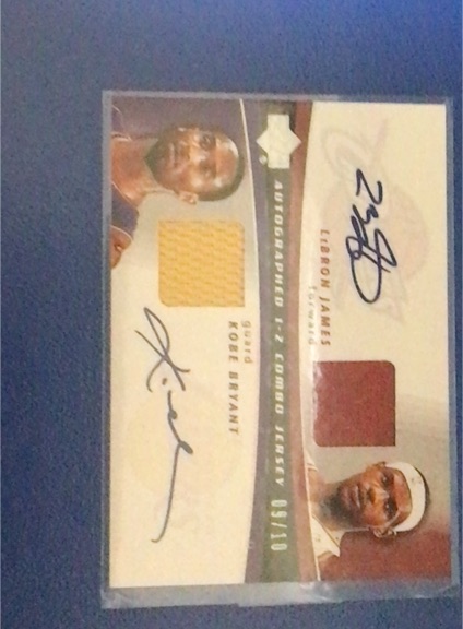 2006 Upper Deck SP Authentic Dual Autograph Jersey #05/10 LeBron James Kobe Bryant — front