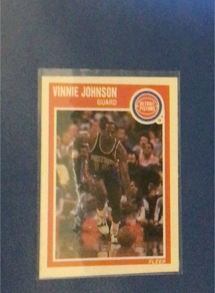 1989-90 Fleer #47 Vinnie Johnson — front