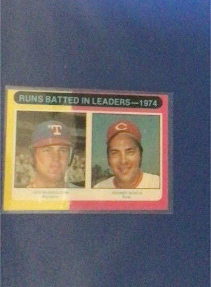 1975 Topps #308 RBI Leaders Johnny Bench / Jeff Burroughs — front
