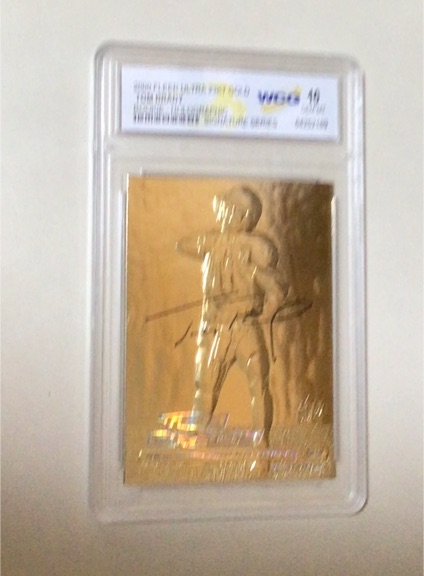 2000 Fleer Ultra 23KT Gold Tom Brady Rookie Card — front