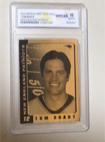 2003 Merrick Mint Laser Line 23KT Gold #12 Tom Brady — front