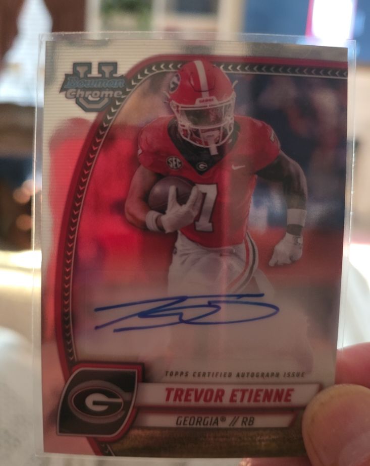 2024 Bowman University Chrome #PA-TET Trevor Etienne — front