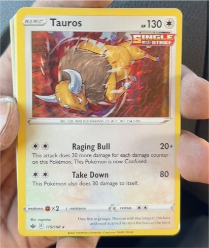2021 Pokémon TCG Chilling Reign #115 Tauros — front