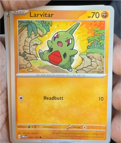 2025 Pokémon Prismatic Evolutions #047 Larvitar — front