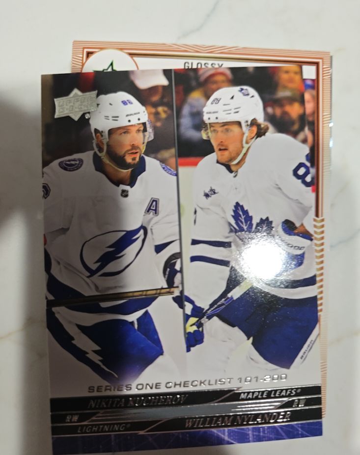 2024-25 Upper Deck Series One Checklist #200 Nikita Kucherov / William Nylander — front