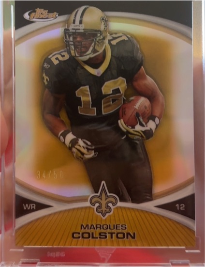 2010 Topps Finest #12 Marques Colston — front