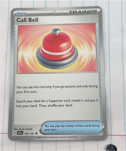 2024 Pokémon SV08: Surging Sparks #165 Call Bell — front