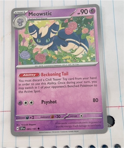 2024 Pokemon Scarlet & Violet Surging Sparks #85 Meowstic — front